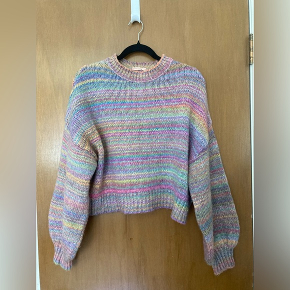 Urban Outfitters Rainbow Balloon Sleeve Sweater S - Picture 3 of 11